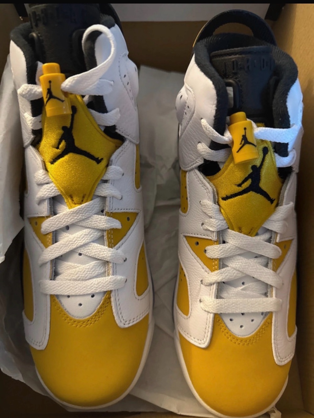 Jordan Kids' White & Yellow High-Top Sneakers